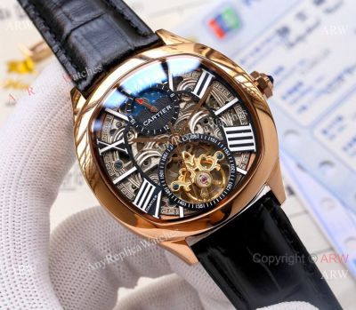 Replica Cartier Drive De Skeleton Rose Gold 43mm Watches